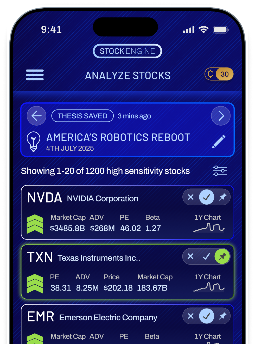 Stock Engine App Interface