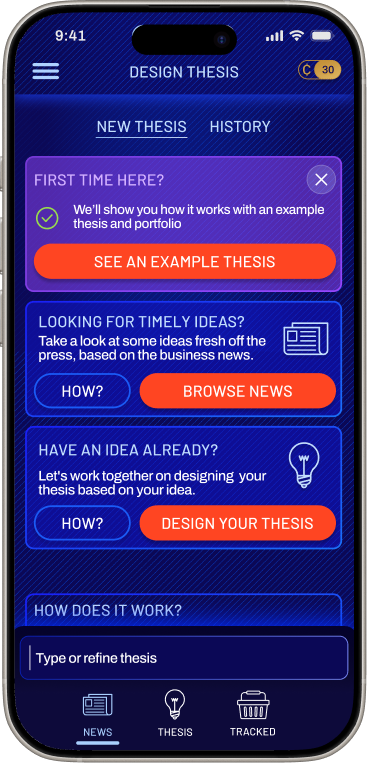 Stock Engine app on iPhone